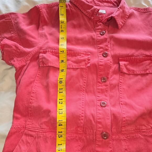 J Crew midi Dress Women's 10 Red Boho Safari Lyocell Soft Casual Garden y2k 90s - Picture 9 of 10